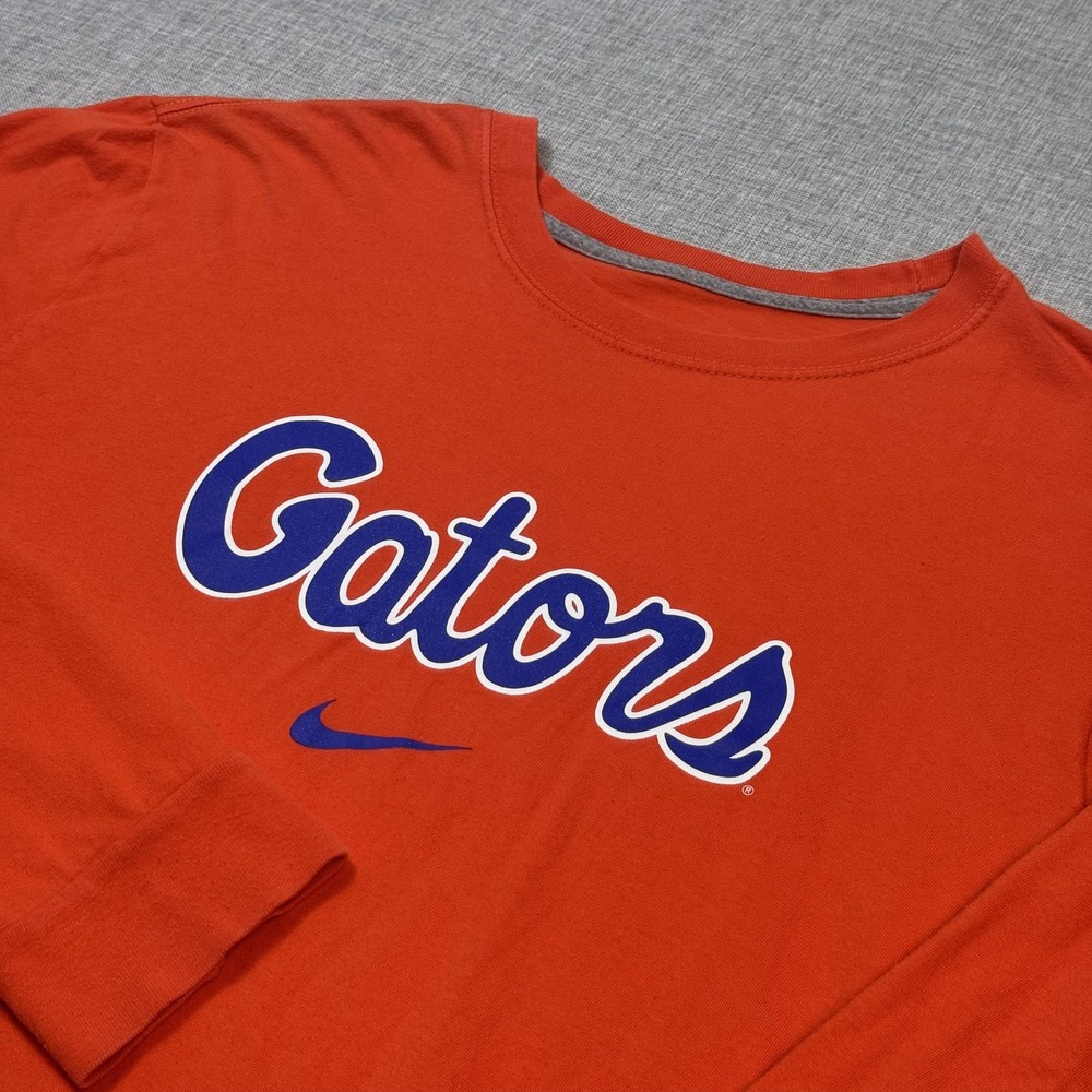 Nike Florida Gators Shirt Men L Orange NCAA Football Long Sleeve Regular Fit